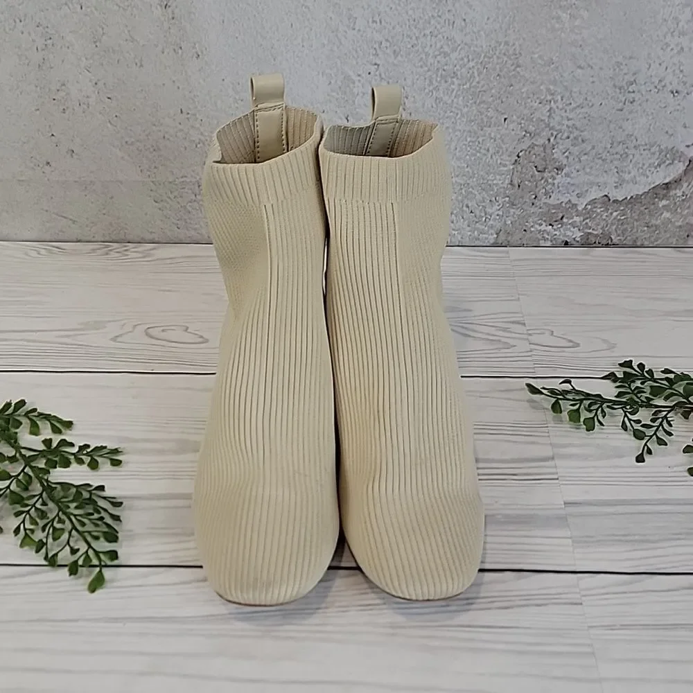 Joie Neely Sock Ankle Boot - Cream Womens Size 8.5